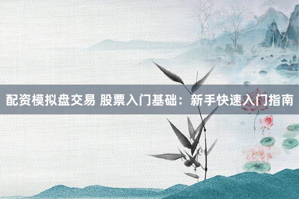 配资模拟盘交易 股票入门基础：新手快速入门指南