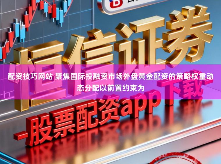配资技巧网站 聚焦国际投融资市场外盘黄金配资的策略权重动态分配以前置约束为